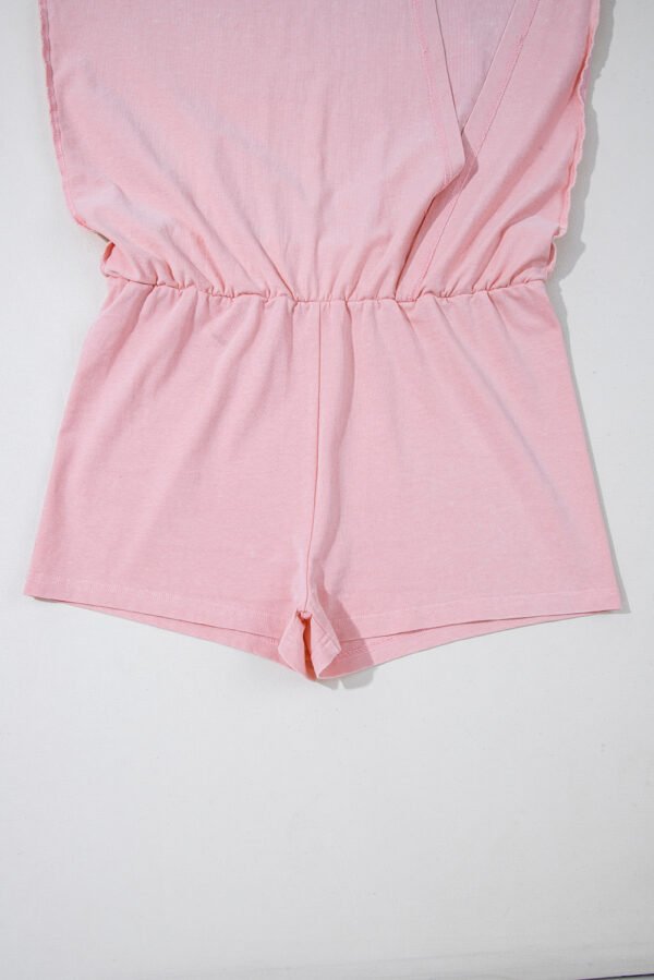 Light Pink 2 Pieces Mineral Wash Cotton Tank Top Lined Split Skirt Set