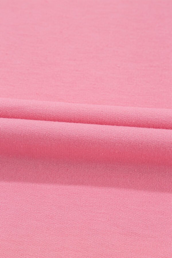 Peach Blossom Half Sleeve Raw Seam High Low Side Split Top