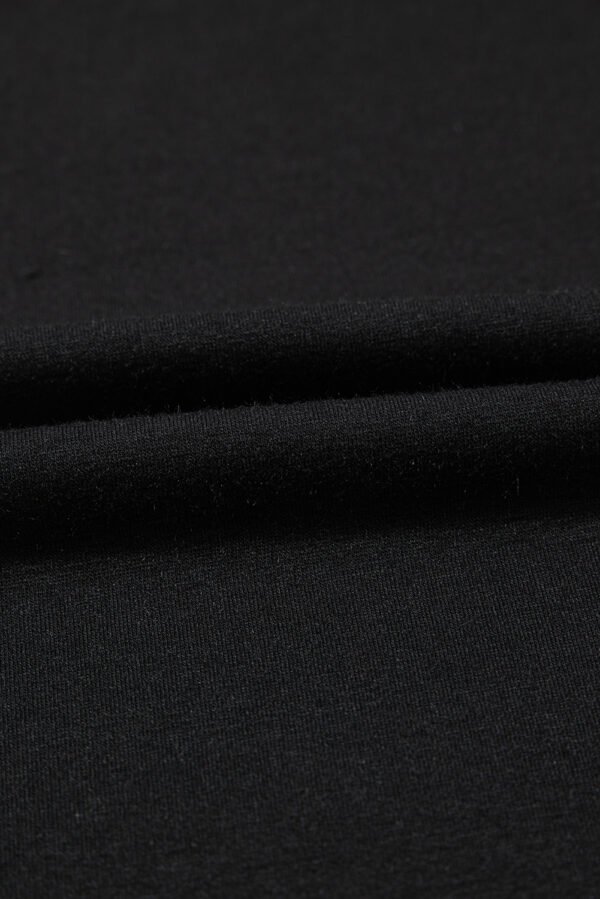 Black Leopard Print Patchwork Ruffled Sleeve V Neck T Shirt