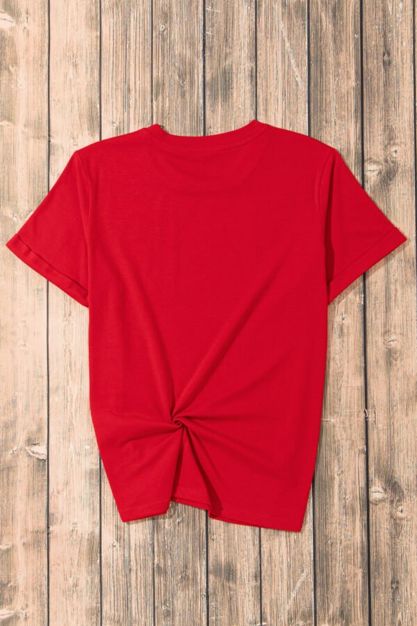 Red Western Animal Spots MAMA Letter Daisy Flower Printed Tee