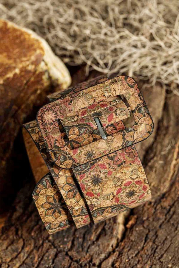 Chestnut Western Floral Print Faux Leather Waist Belt