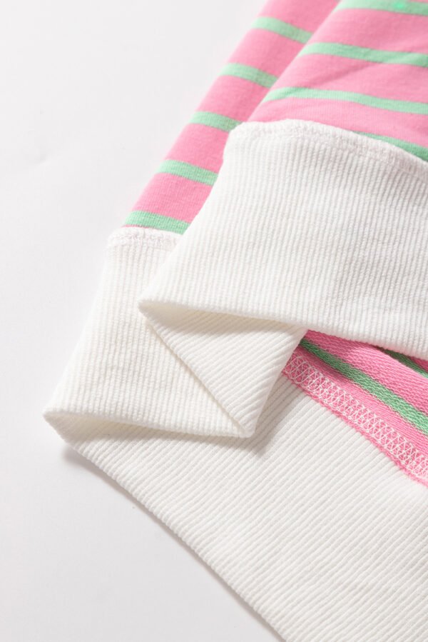 Sachet Pink Striped Crew Neck Cap Sleeve T Shirt