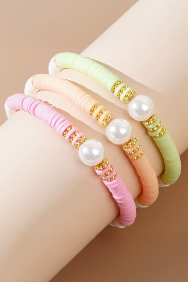Light Pink Bohemian Style Beaded Stretch Bracelet