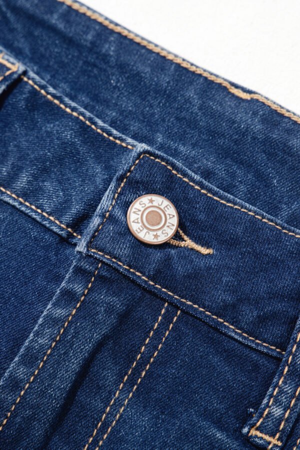 Sail Blue Center Seam Deep Wash Straight Jeans