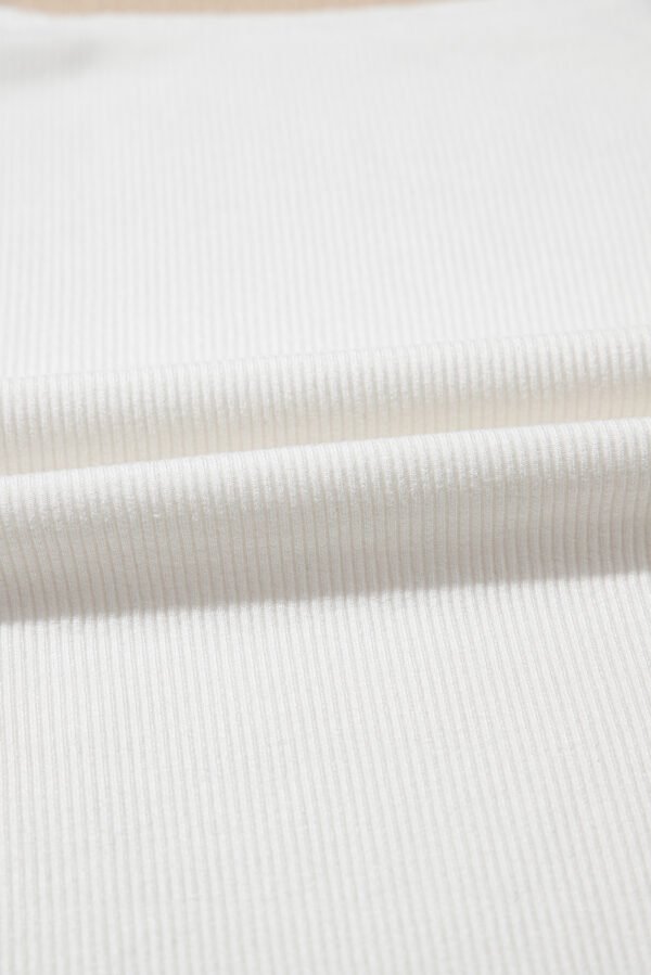 White Swiss Dot Mesh Long Sleeve Square Neck Slim Top