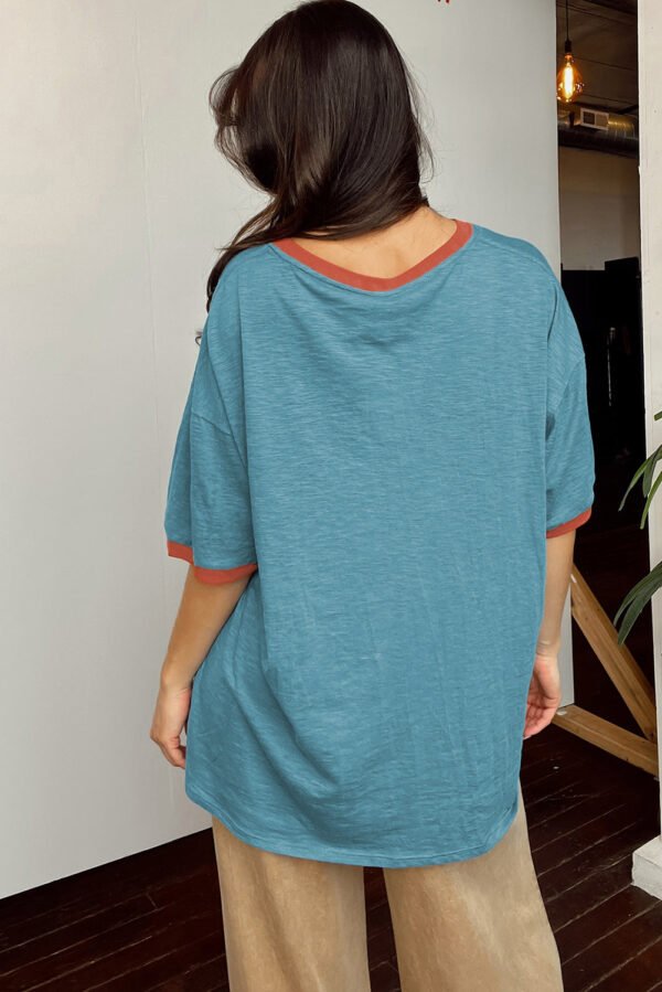 Dusk Blue Kind People are My Kind People Graphic Oversized Tee