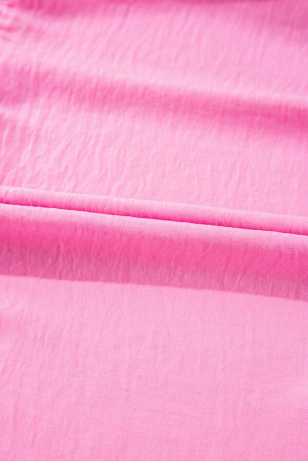 Pink Smocked Neck Knot Back Frilly Tiered Sleeveless Mini Dress