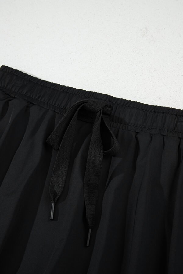 Black Drawstring High Waist Lined Tennis Skorts