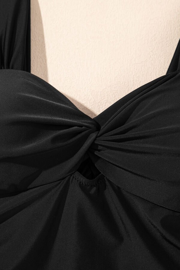 Black Cut out Twist Bowknot Backless One Piece Swimsuit