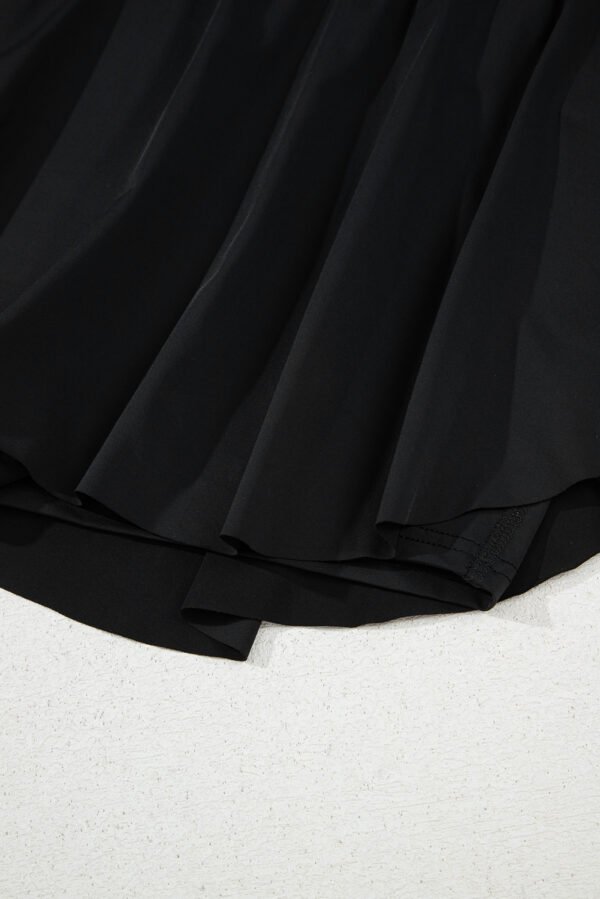 Black Drawstring High Waist Lined Tennis Skorts