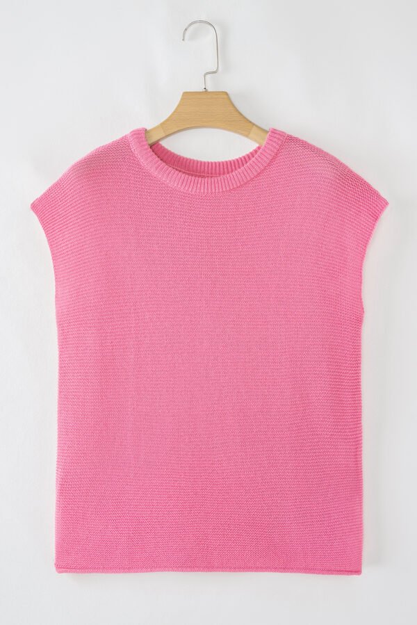 Sachet Pink Solid Color Sweater Tee with Side Slits