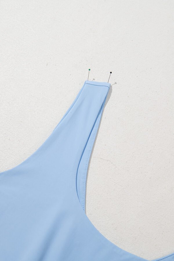 Myosotis Plain Sleeveless Loop Drawstring Cinched Waist Romper