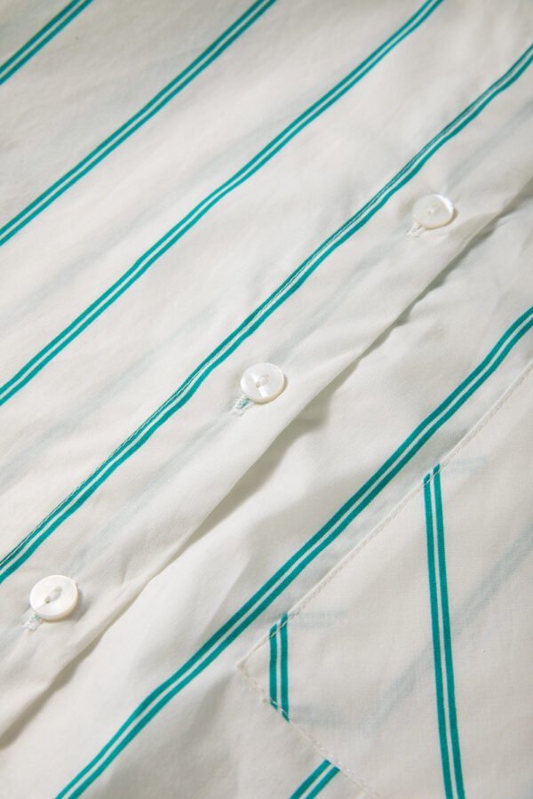 Mint Green St Patricks Striped Wide Short Sleeve Shift Mini Shirt Dress