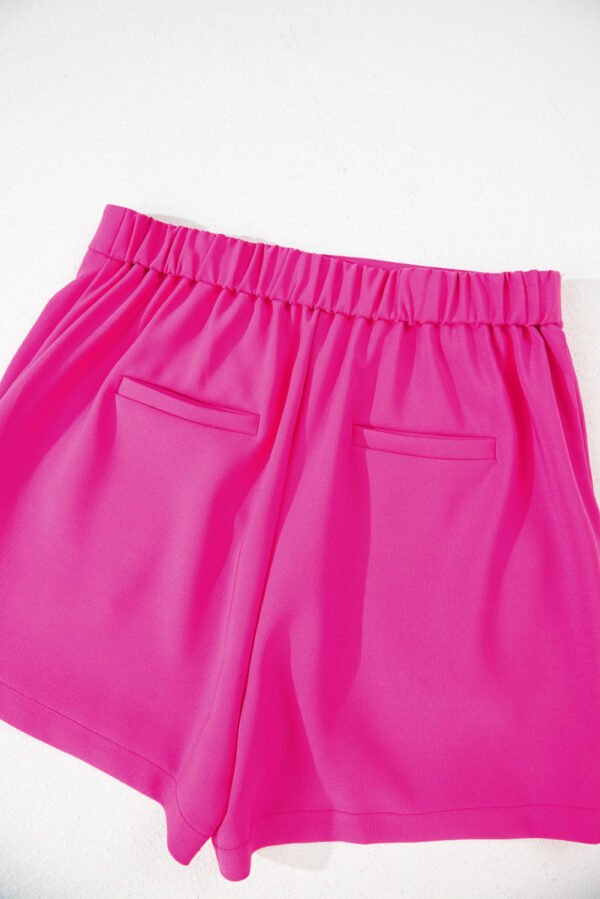 Sachet Pink Half Elastic Waist Casual Pocketed Shorts