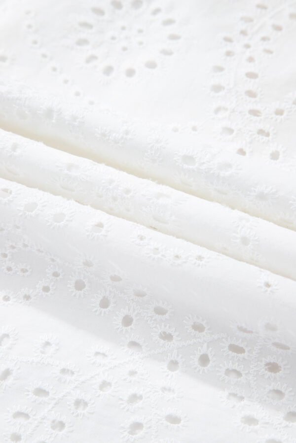 White Broderie Anglaise Ruffle Short Sleeve Blouse