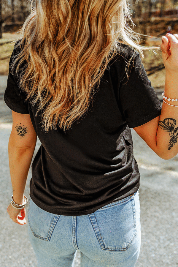 Black Nashville Music City Guitar Angel Wing Graphic Tee