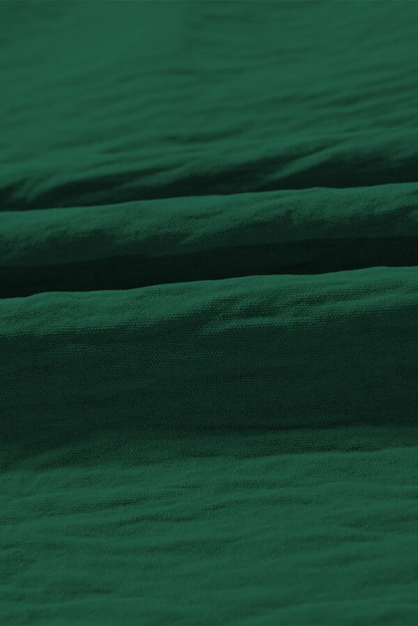 Blackish Green Flounce Sleeve Pleated Textured Blouse