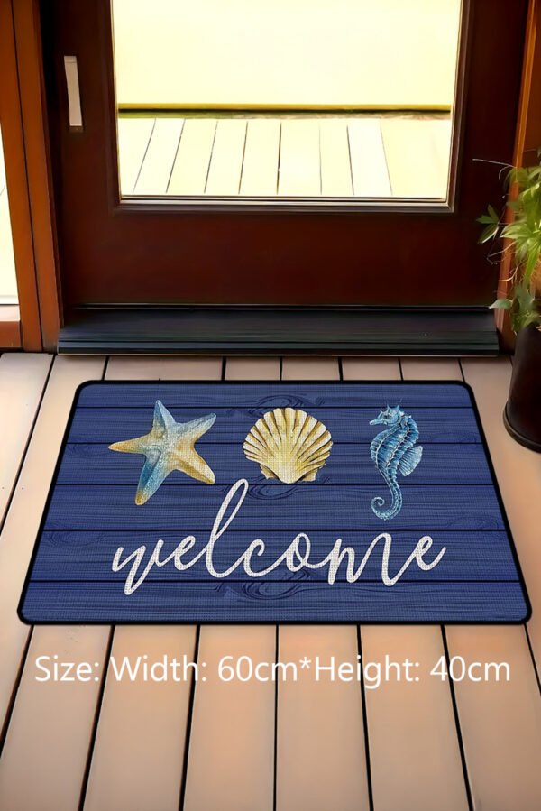 Bluing Welcome Beach Theme Pattern Non Slip Door Mat