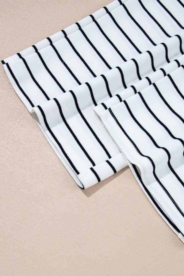 Black Stripe Casual Wide Leg 2pcs Pants Set