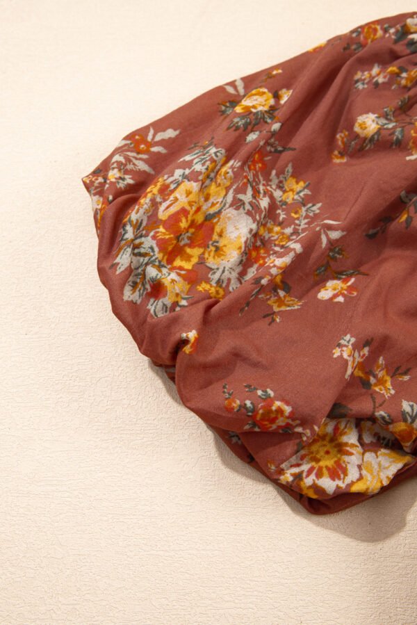 Red Floral Puff Sleeve Square Neck Knot Open Back Mini Dress