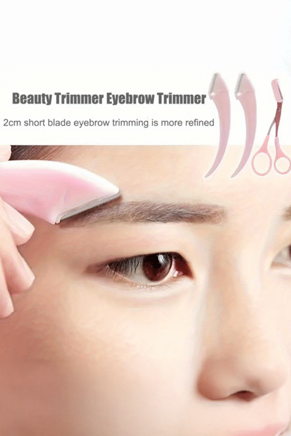 Light Pink 2pcs Eyebrow Trimming Tool Set