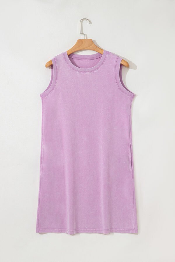 Phalaenopsis Mineral Wash Tank Mini Dress with Pockets