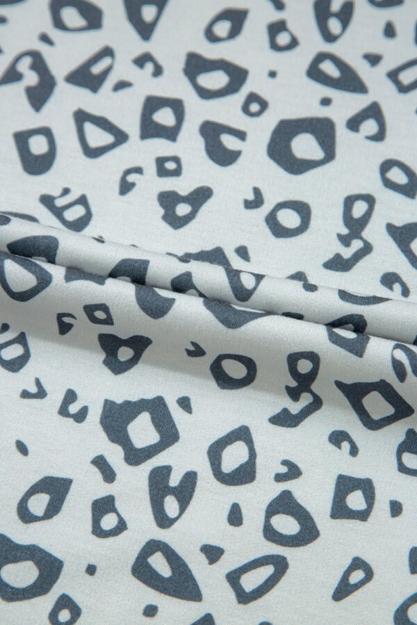 Gray Leopard High Waist Side Bow Straight Leg
