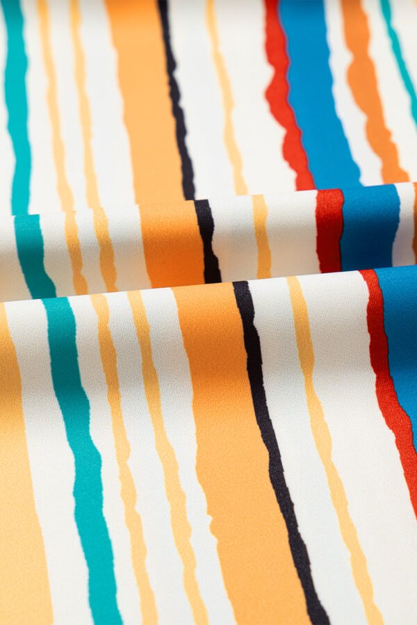Multicolour Vibrant Stripes Printed Flutter Sleeve Babydoll Blouse