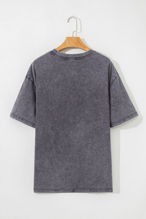 Medium Grey TEXAS Steer Head Graphic Mineral Wash Oversized T Shirt