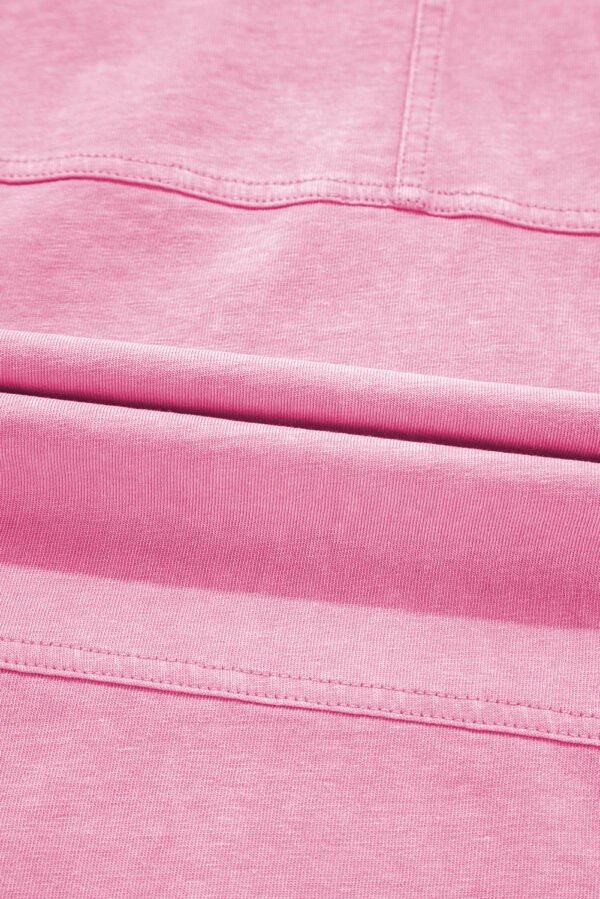 Bonbon Mineral Wash Exposed Seam Drawstring High Waist Wide Leg Cargo Pants