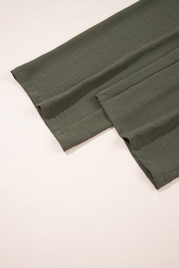 Moss Green Half Button Belted Utility Short Sleeve Jumpsuit
