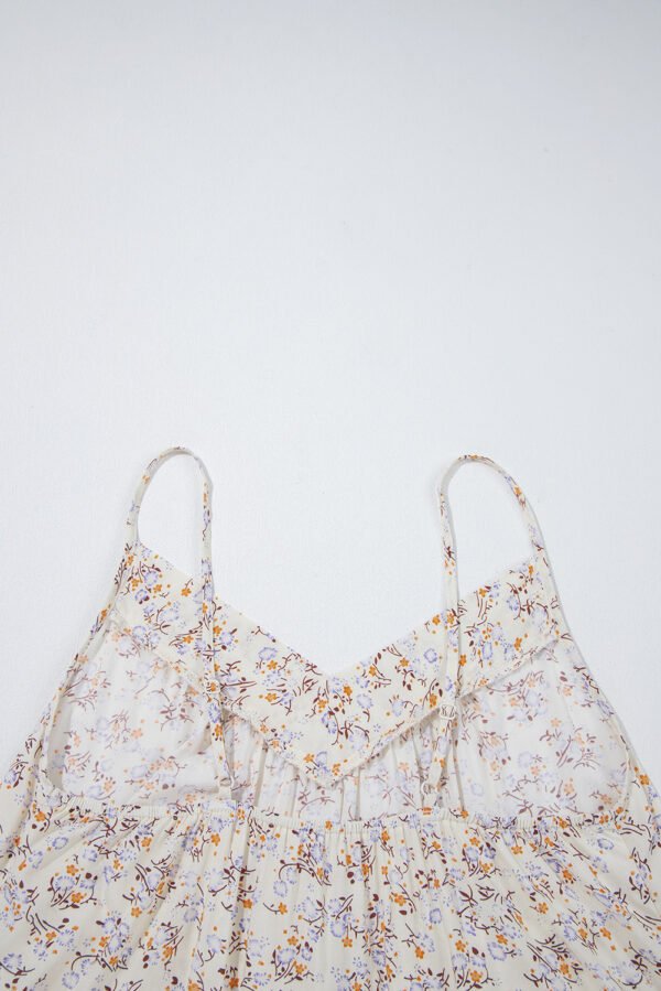 Apricot Boho Floral Spaghetti Straps Tank Top