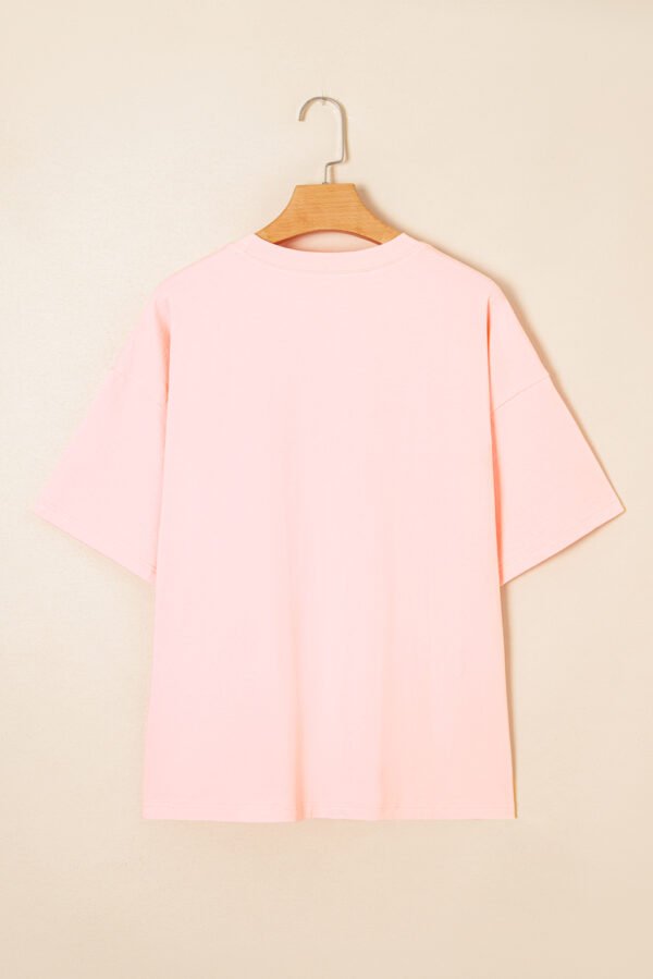 Light Pink Eyelet Lace Star Applique Plus Size T Shirt