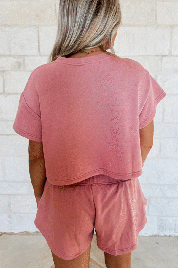 Blossom Sequin Horse Shoe Cropped Tee and High Waist Skort Set
