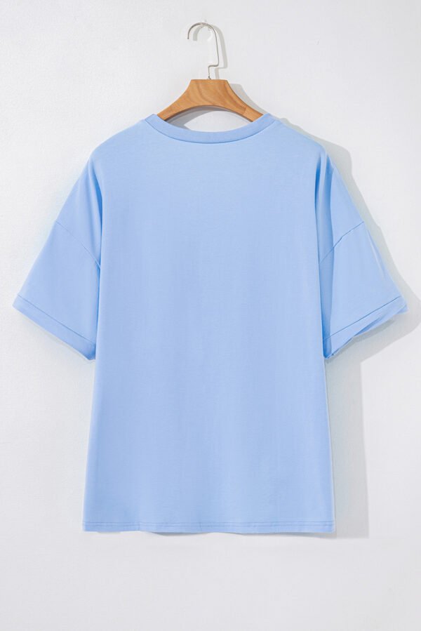 Myosotis July 4th Stars and Striped Bow Print Oversize Tee
