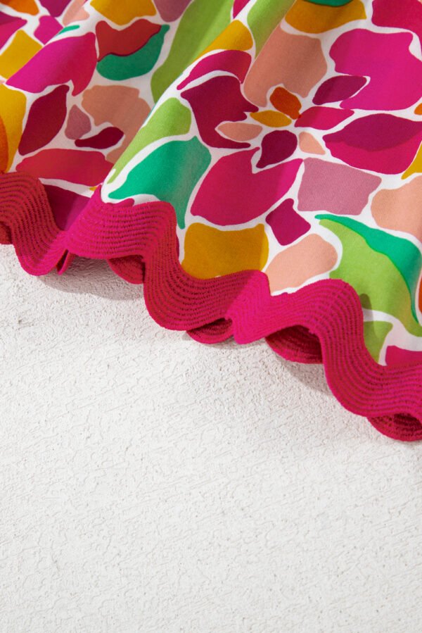 Multicolour Floral Tied Straps Ricrac Trim Maxi Dress