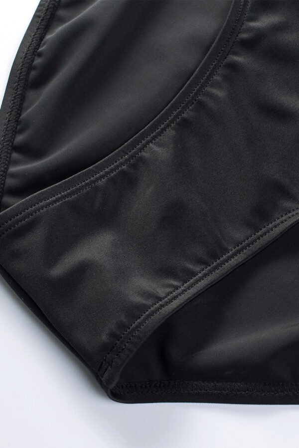 Black Spaghetti Strap Cutout Back Sporty One Piece Swimsuit