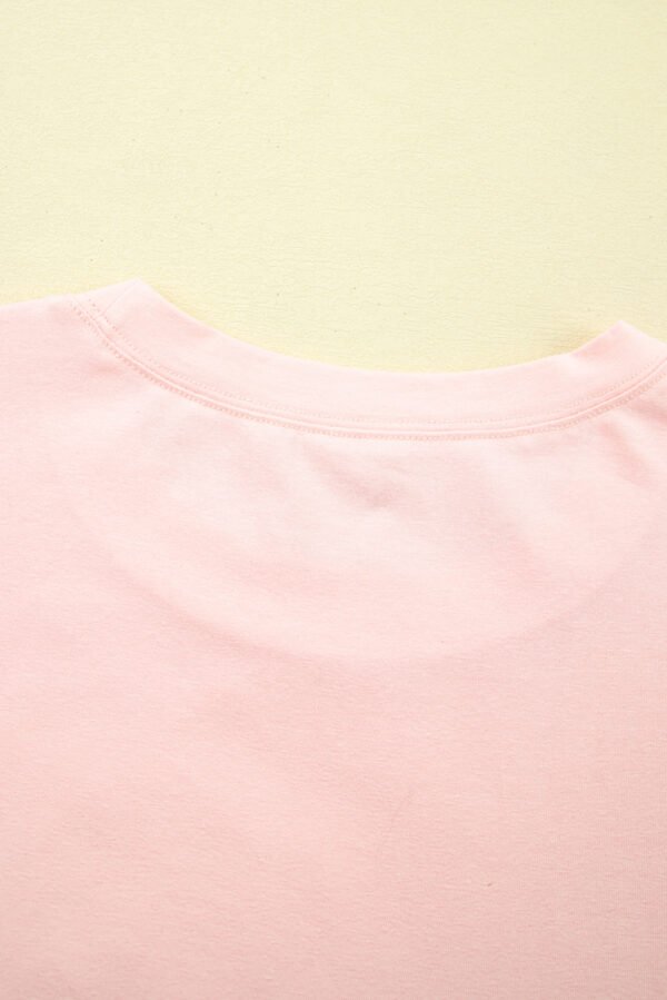 Light Pink Eyelet Lace Star Applique Plus Size T Shirt
