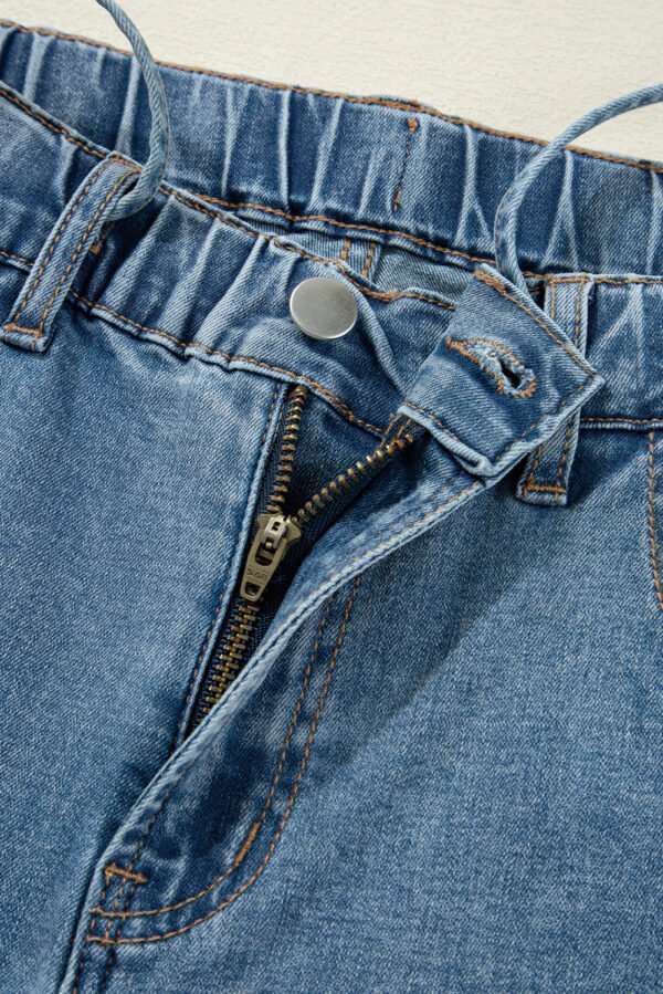 Dusk Blue Medium Wash Super Wide Leg Denim Pants