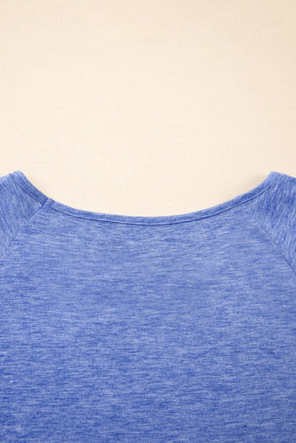 Dusk Blue Ruffled Short Sleeve Plus Size Casual Blouse