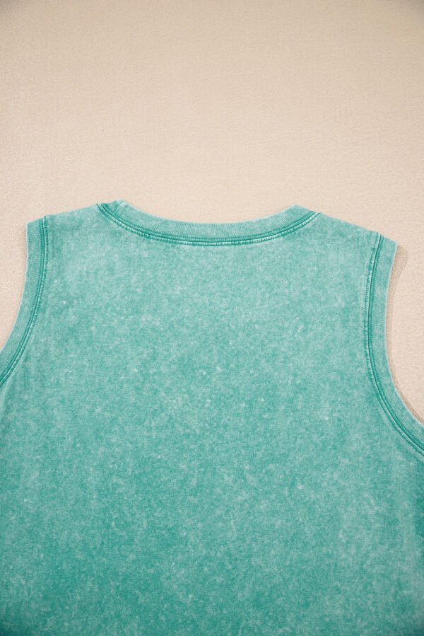 Sea Green Mineral Wash Tank Mini Dress with Pockets
