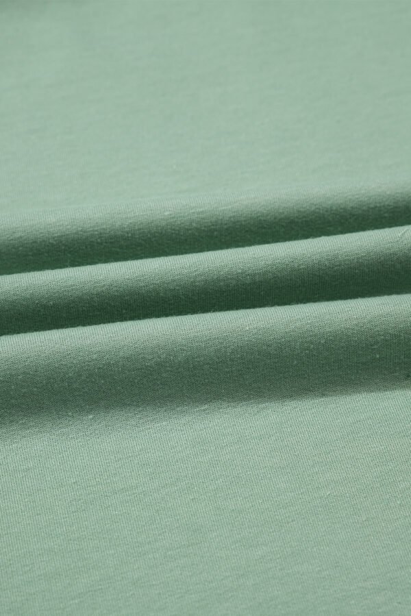 Smoke Green Half Sleeve Raw Seam High Low Side Split Top