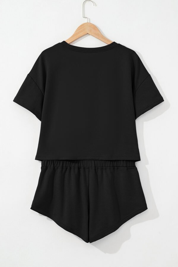 Black Firework USA Graphic Tee and Smocked Waistband Skort Set