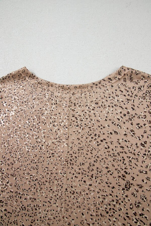 Parchment Shimmer Leopard Print Dolman Sleeve T Shirt