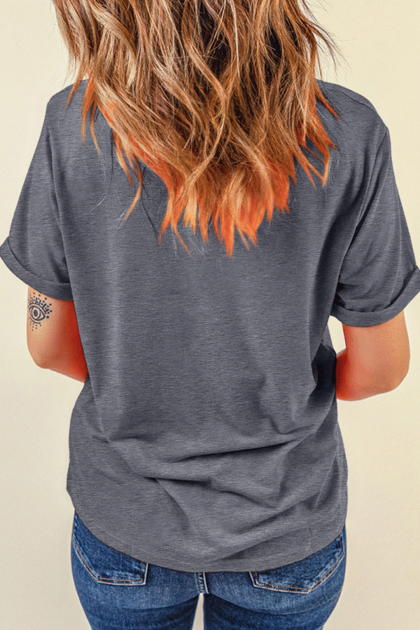 Gray American Flag Bow Map Graphic Tee