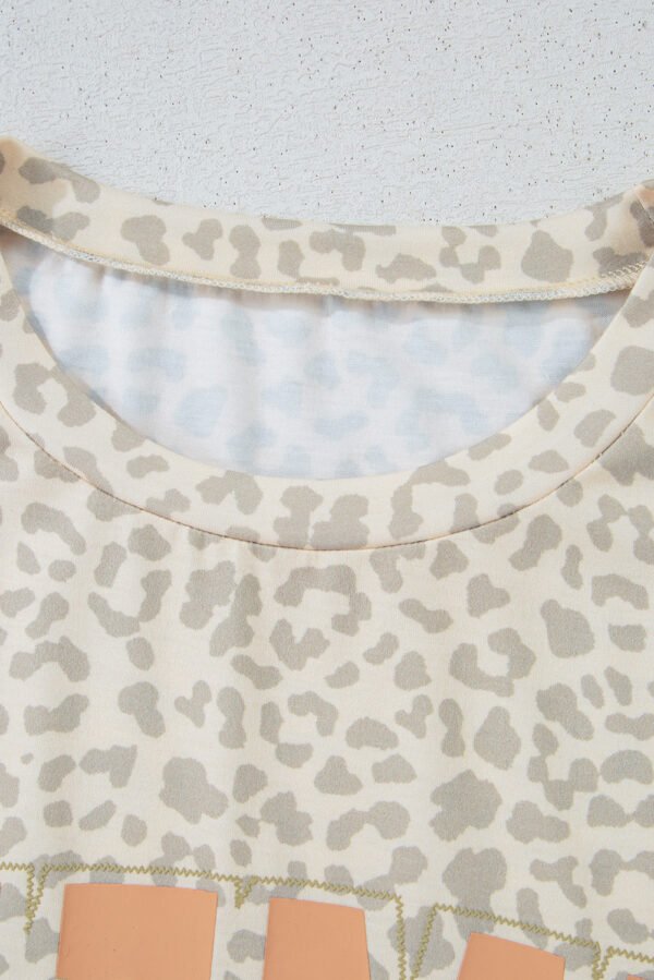 Yellow MAMA Letter Graphic Leopard Loose Tee