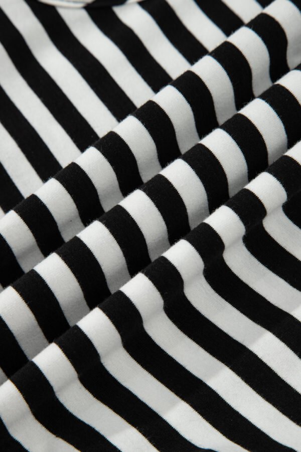 Black Stripe U Neck Sleeveless Loose Fit Mini Dress