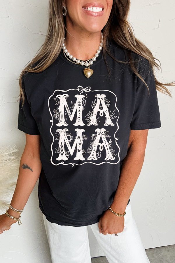 Black MAMA Artistic Graphic Tee