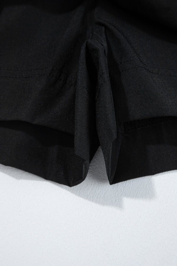 Black Cargo Pocket Elastic Waist Active Casual Skort