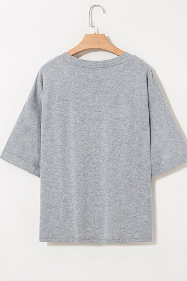 High Raglan Half Sleeve V Neck Oversized T Shirt